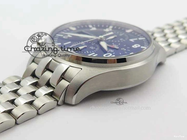 MIROTIME 0519 UrbanChic Pilot Chrono 2016 IW377714 ZF 1:1 Best Edition Blue Dial On SS Bracelet A7750 V 7272